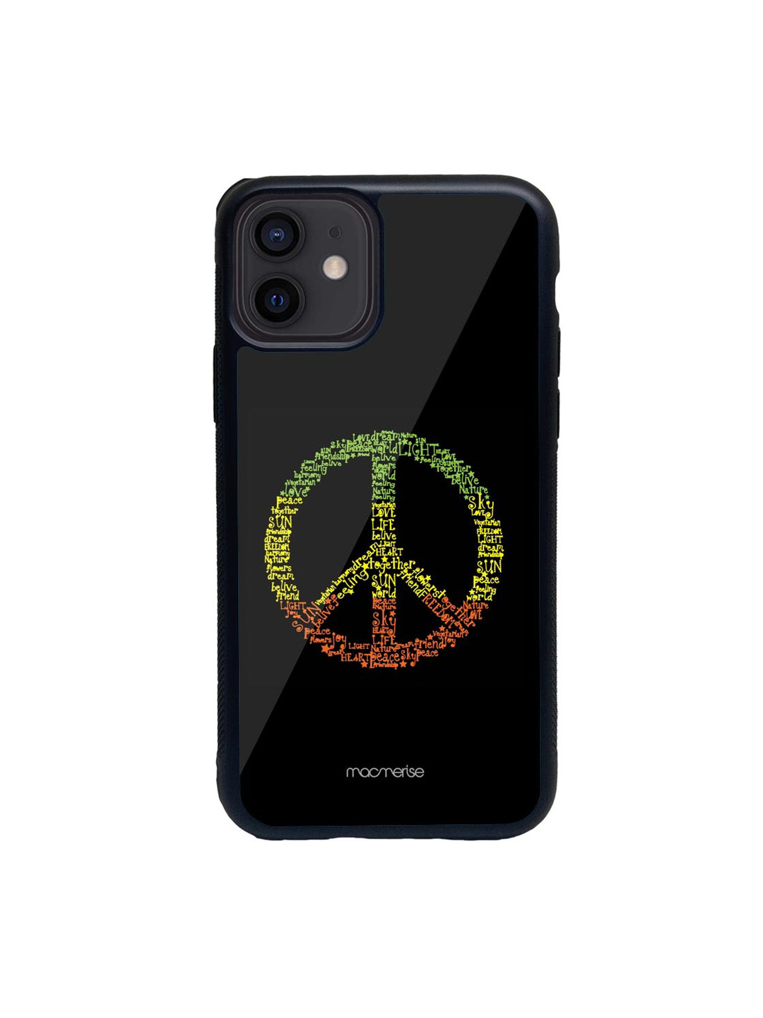 

macmerise Black & Yellow Symbol of Peace iPhone 12 Mini Back Case