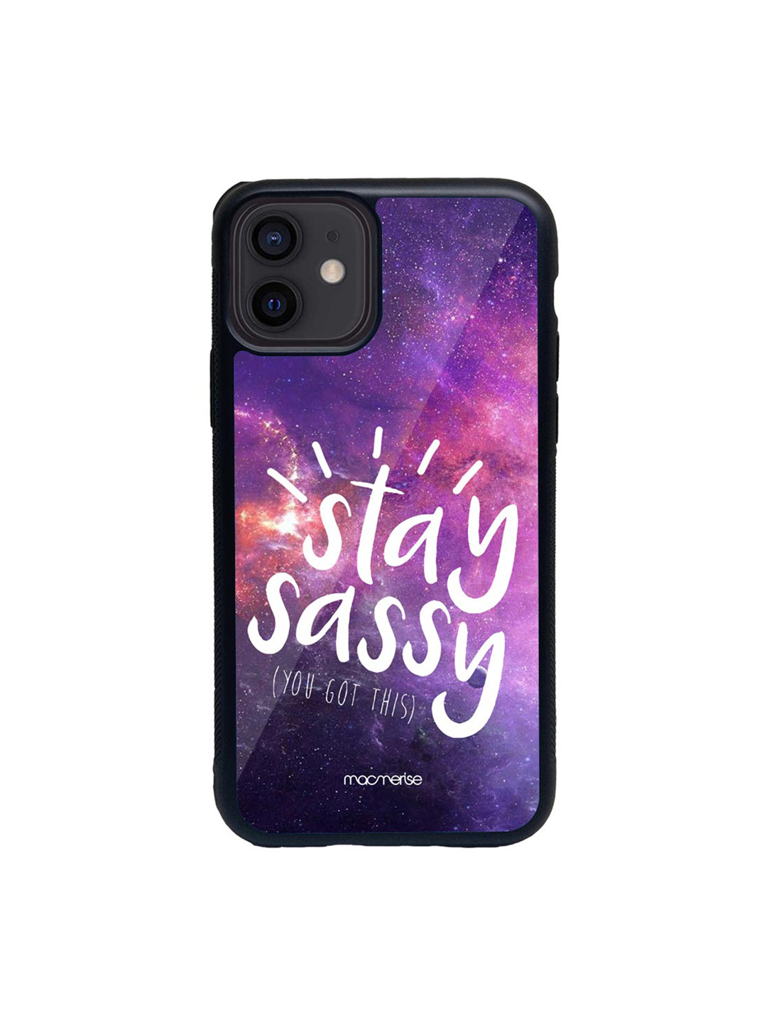 

macmerise Black & Purple Stay Sassy Print iPhone 12 Mini Back Case