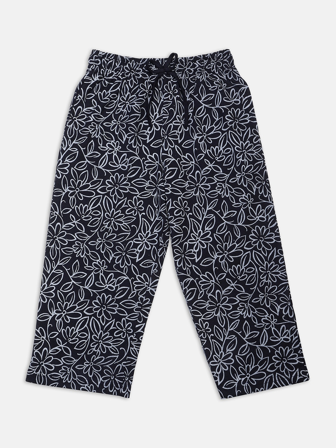 

Nins Moda Girls Navy Blue & White Printed Regular Fit Capris