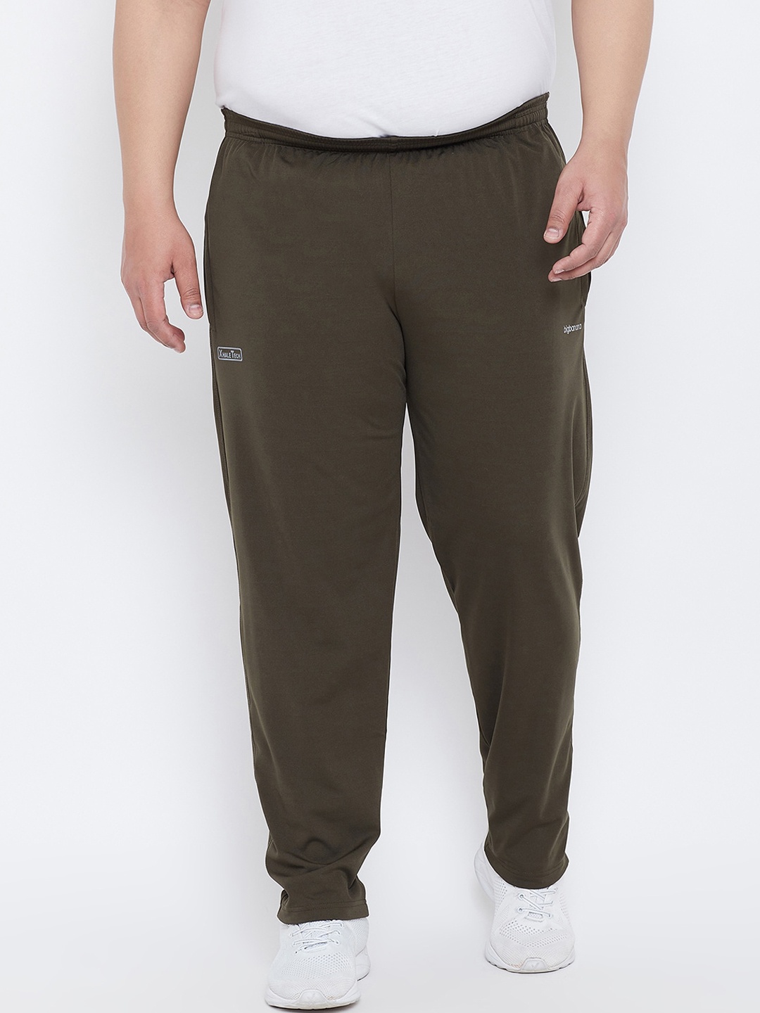bigbanana Men Olive Green Solid Antimicrobial Track Pants