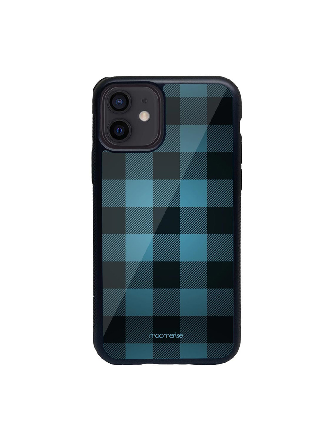 

macmerise Blue & Black Checkmate Glass iPhone 12 Mini Phone Case