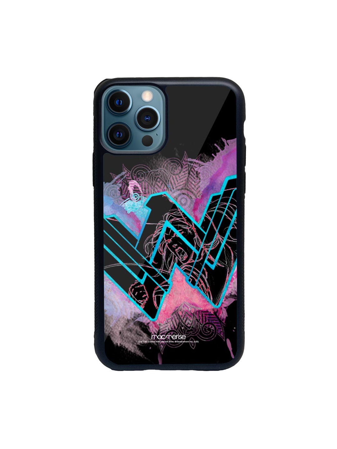 

macmerise Black & Blue Wonder Woman Splash Printed iPhone 12 Pro Back Case
