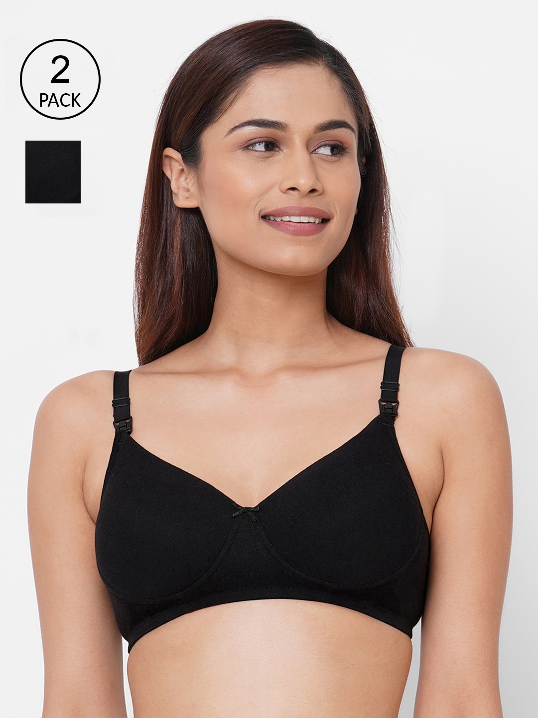 

Inner Sense Black Solid Non-Wired Lightly Padded Maternity Bra IMB009C_9C