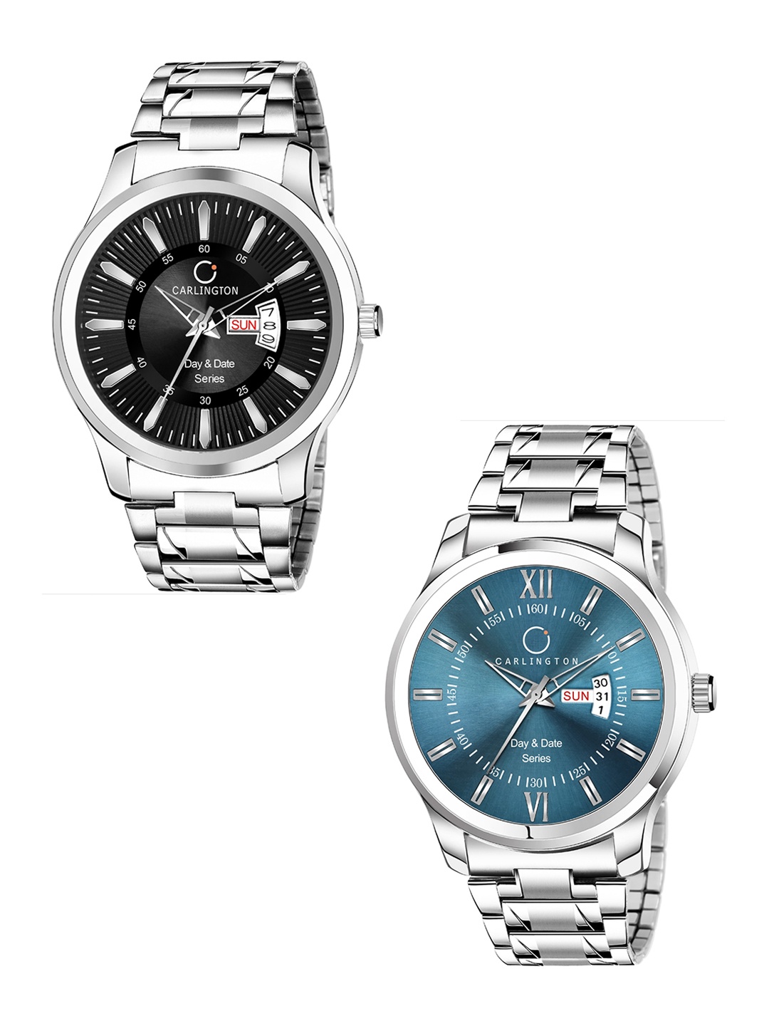 

CARLINGTON Men Set Of 2 Multicoloured Analogue Watches G01, Multi