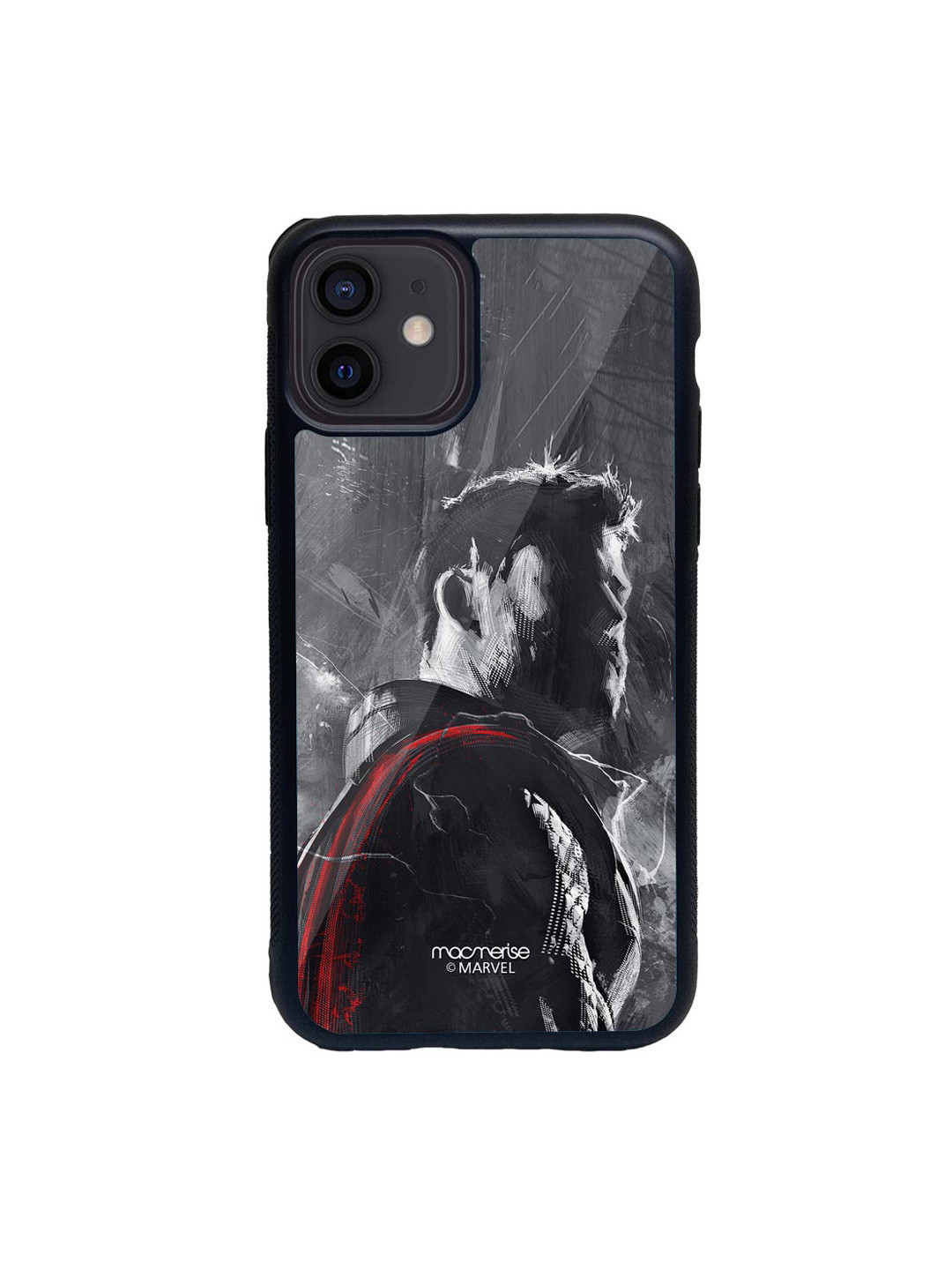 

macmerise Grey & Red Charcoal Art Thor Glass iPhone 12 Mini Case