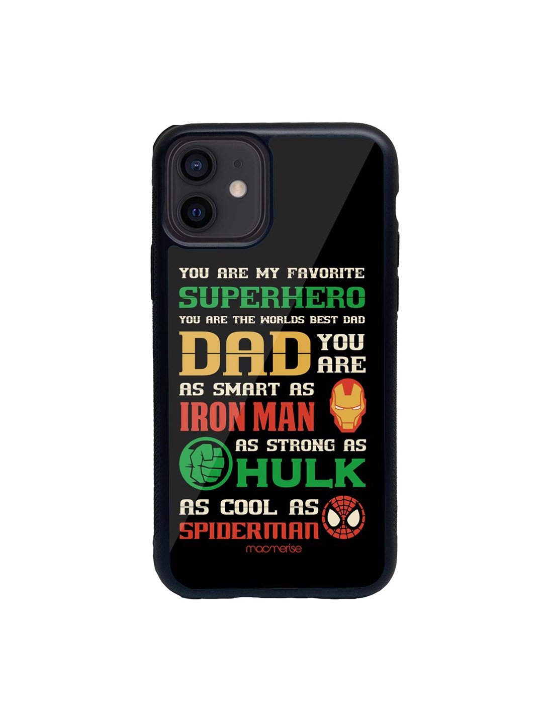 

macmerise Red & Black Superhero Dad Printed iPhone 12 Mini Back Case