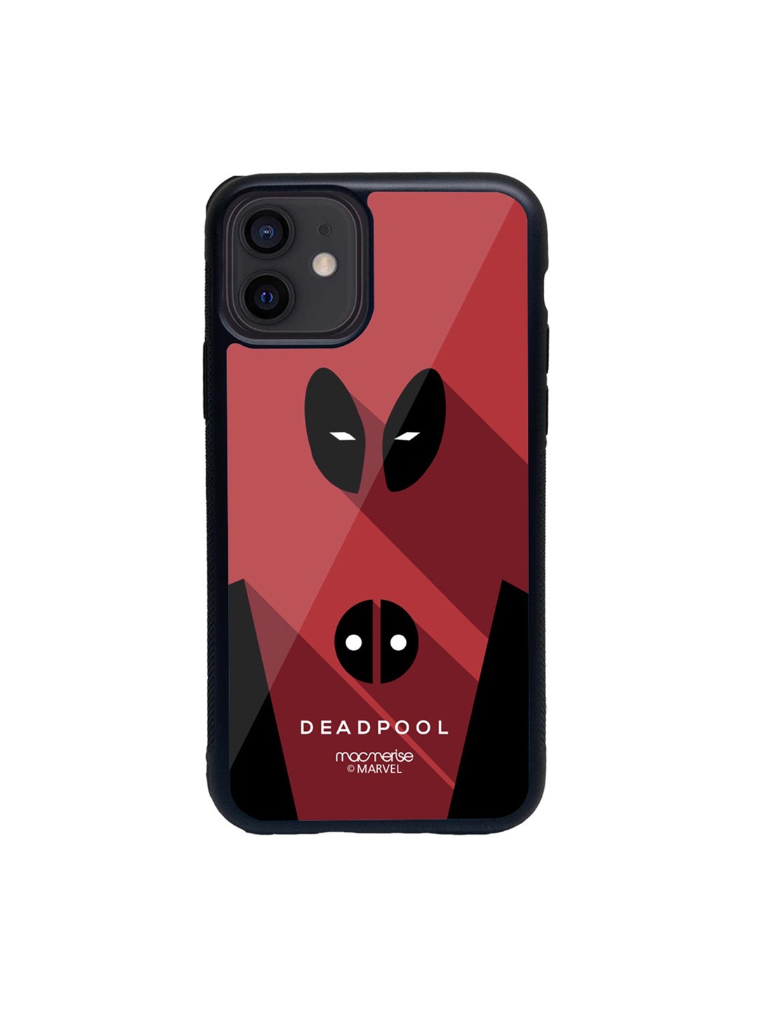

macmerise Black & Red Minimalistic Deadpool Printed iPhone 12 Back Case
