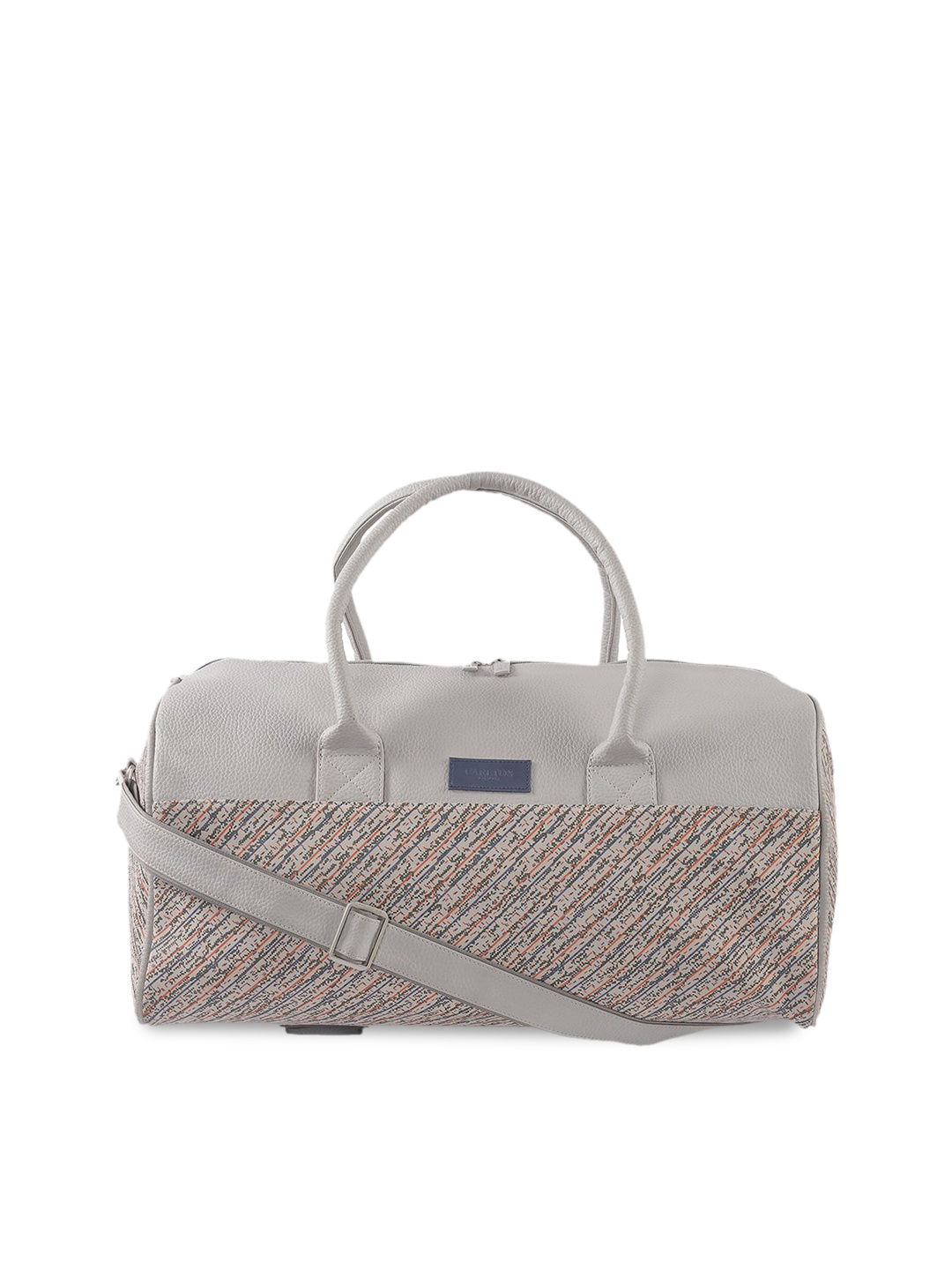 

Carlton London Unisex Beige & Grey Printed Medium Duffle Bag