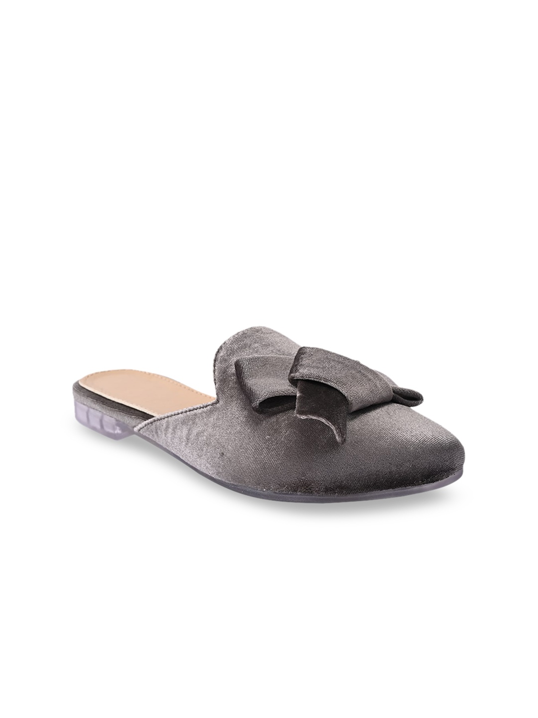 

BuckleUp Women Grey Embellished Mules