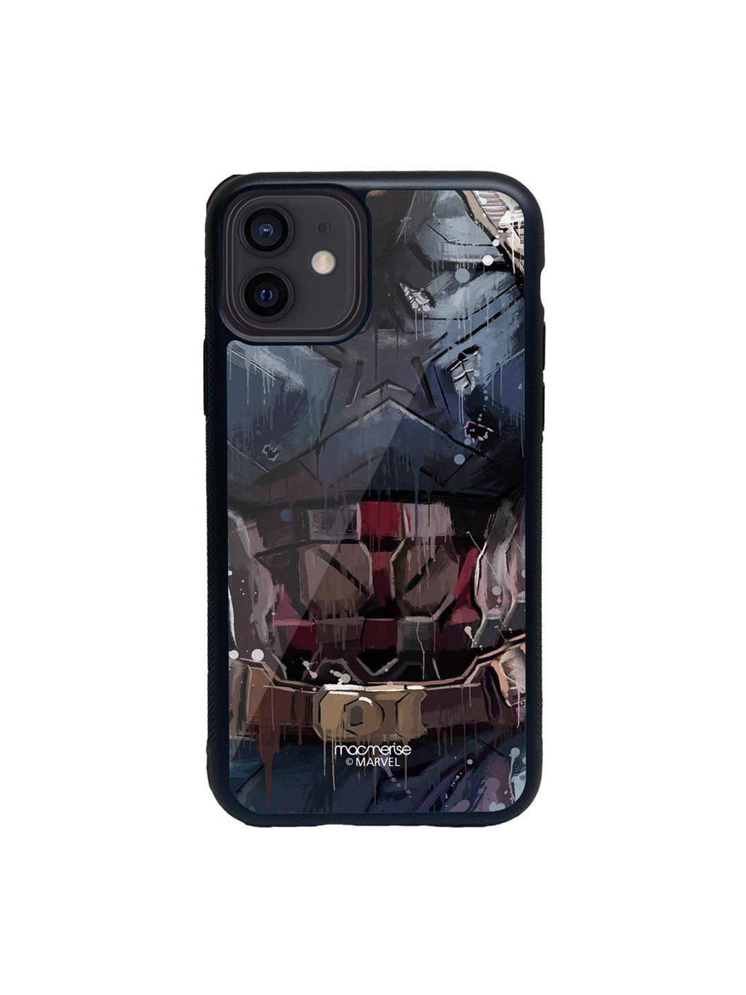 

macmerise Black & Navy Blue Grunge Suit Steve Printed iPhone 12 Back Case