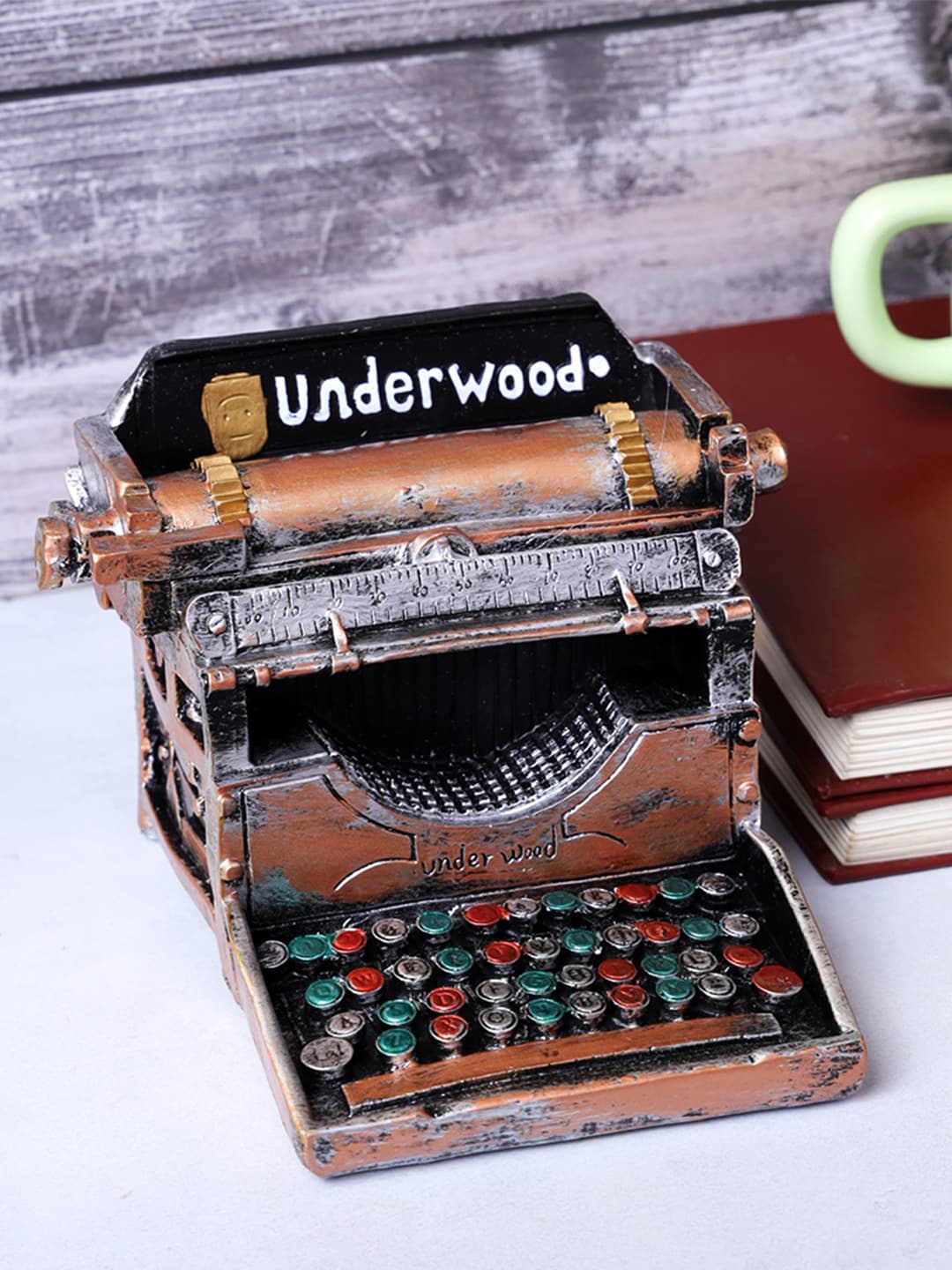 

A Vintage Affair- Home Decor Copper-Toned & Black Underwood Vintage Typewriter Tabletop Accent Showpiece