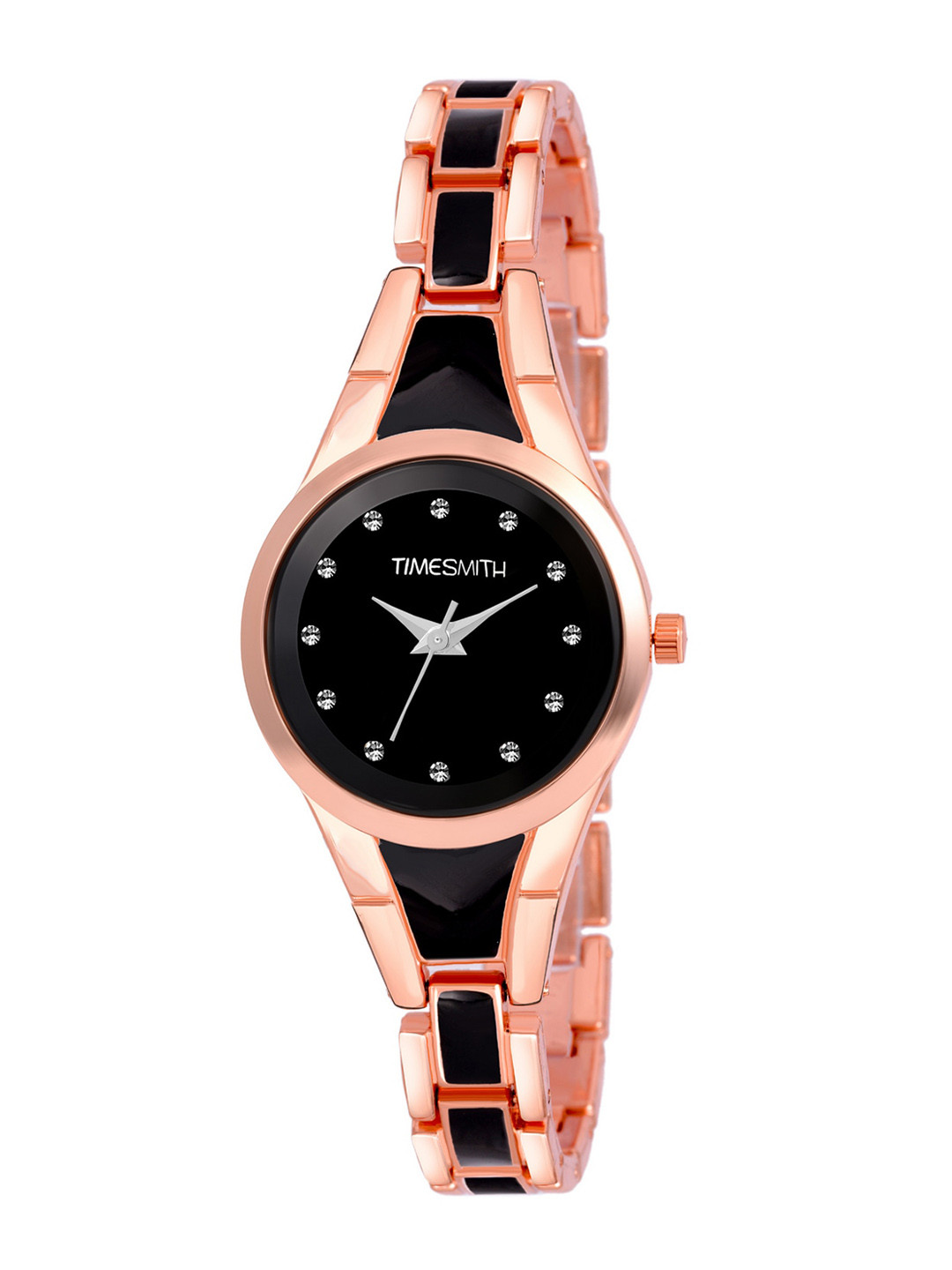 

TIMESMITH Women Black & Rose Gold Analogue Watch TSC-097 febs