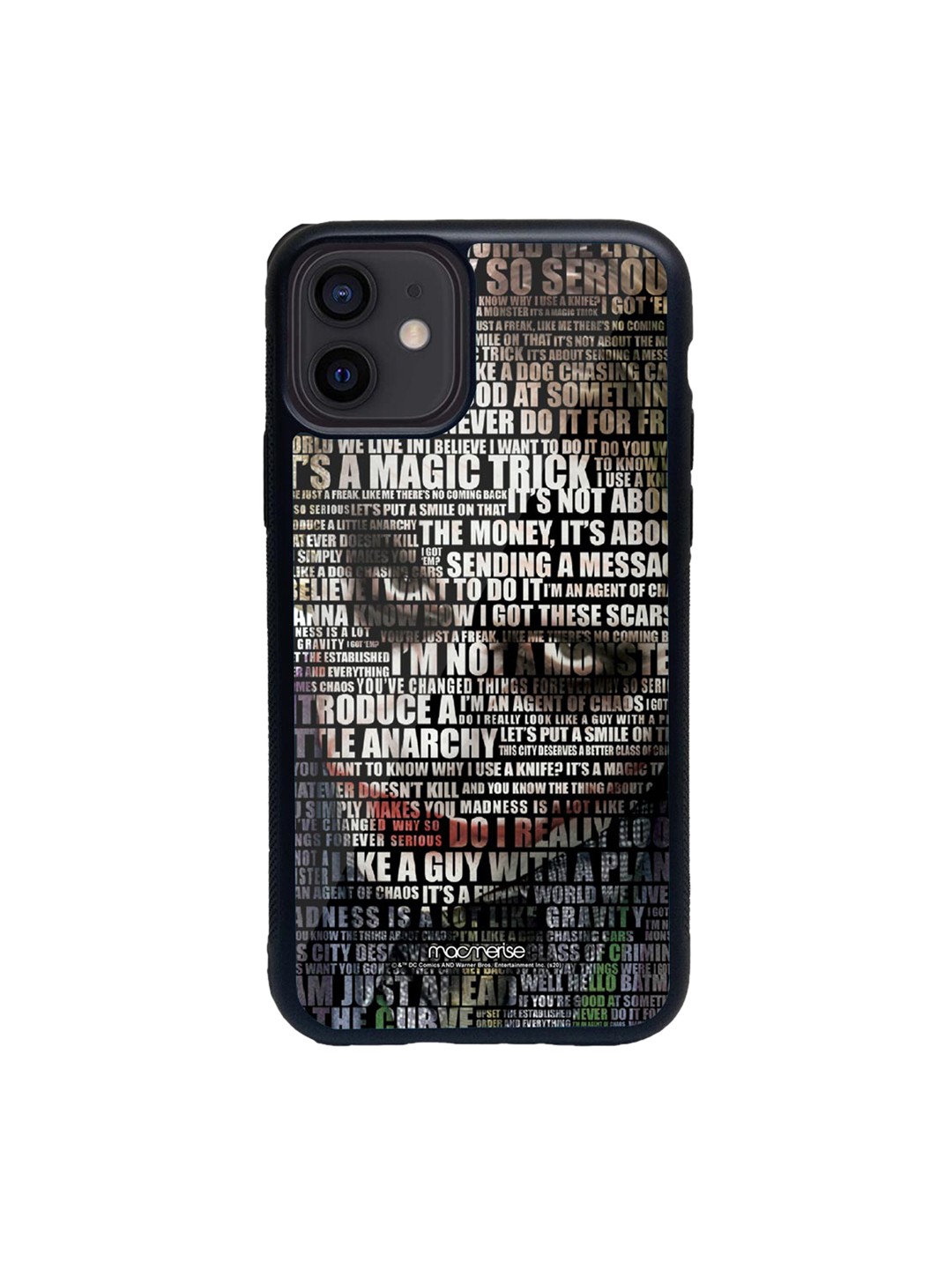 

macmerise White & Grey Joker Quotes Glass iPhone 12 Phone Case