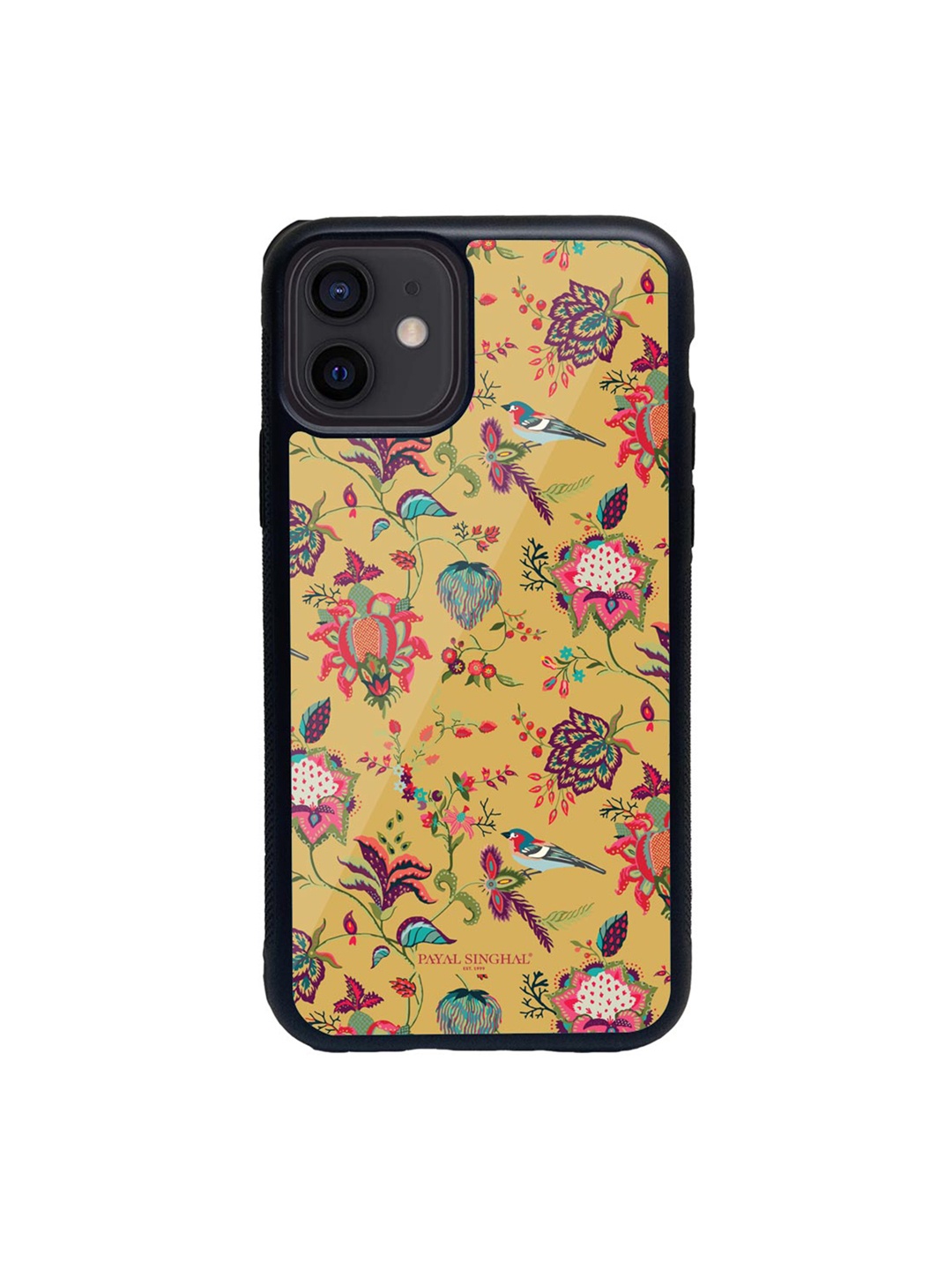 

macmerise Yellow & Pink Chidiya By Payal Singhal Glass iPhone 12 Phone Case