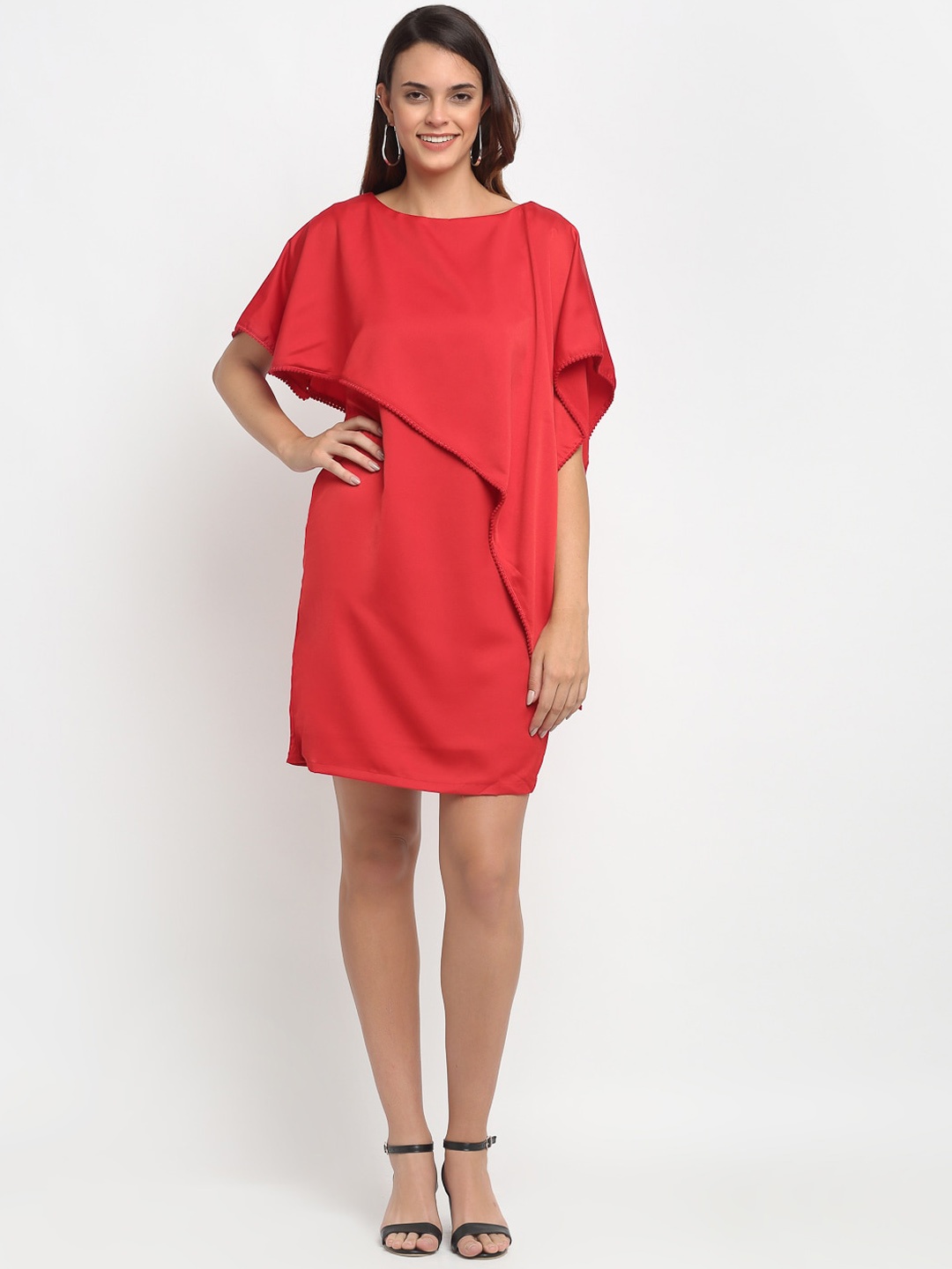 

Aujjessa Women Red Solid Sheath Dress