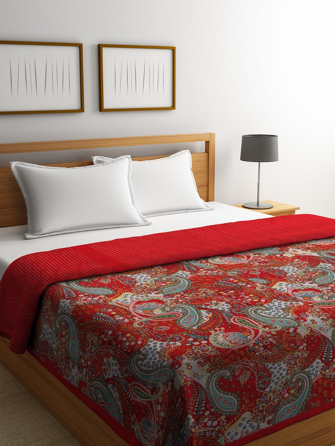 

Rajasthan Decor Red Ethnic Motifs AC Room 120 GSM Double Bed Quilt