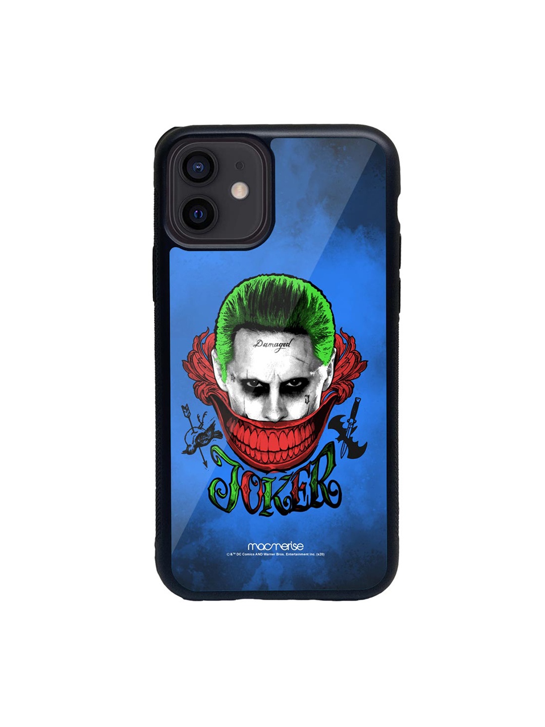 

macmerise Blue & Black Damaged Joker Glass iPhone 12 Mini Phone Case