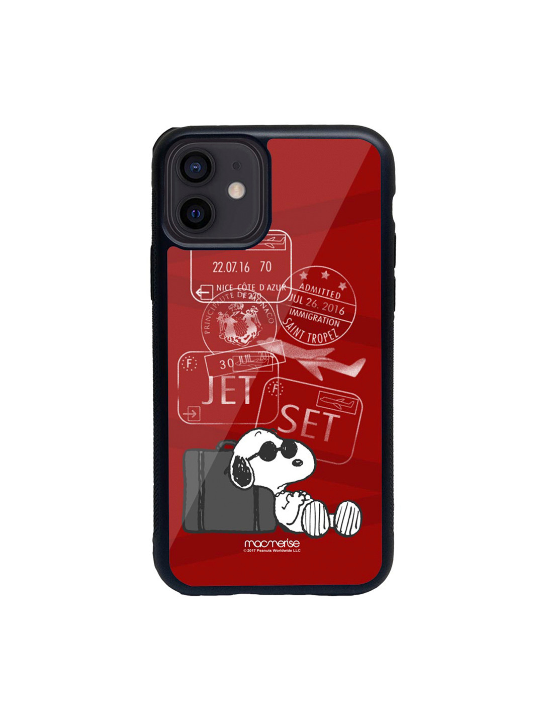 

macmerise Red & White Jet Set Go Printed iPhone 12 Back Case