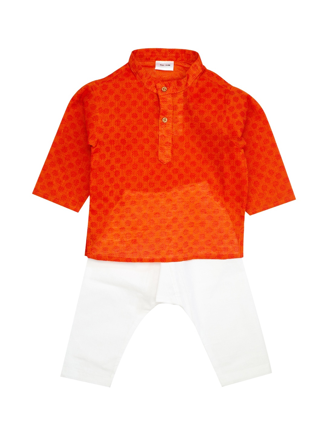 

MeeMee Boys Red & White Woven Design Kurta with Pyjamas