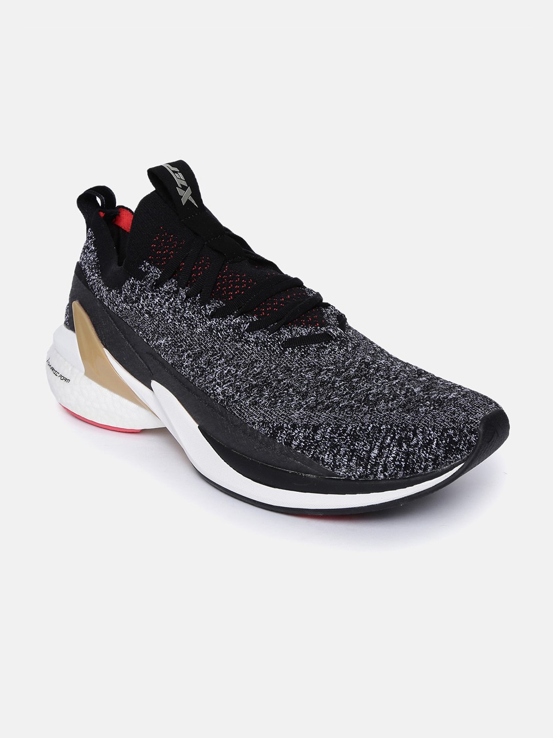 

Xtep Men Black Textile Running Shoes