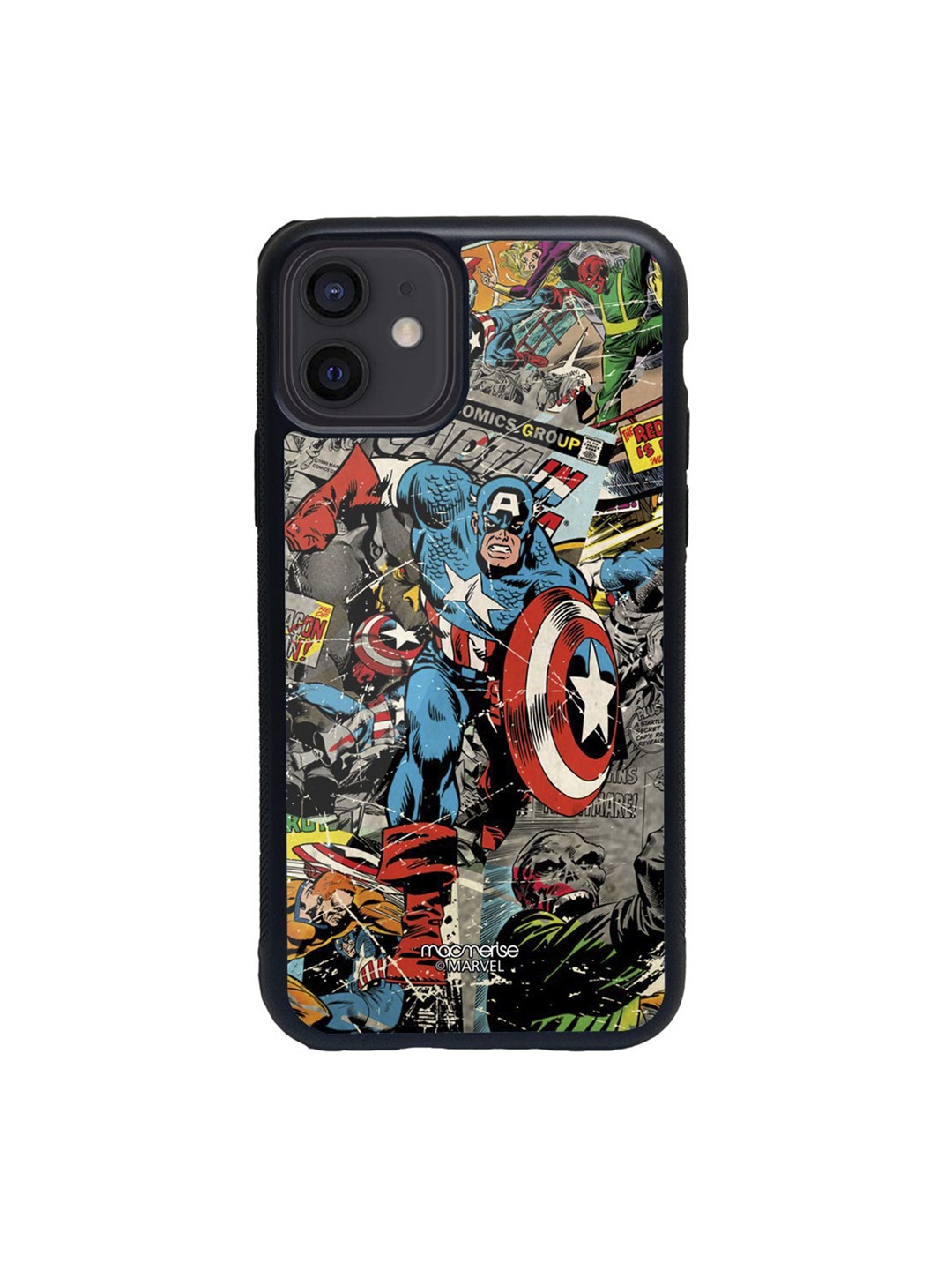macmerise Multicoloured Comic Captain America Printed iPhone 12 Mini Back Case, Multi