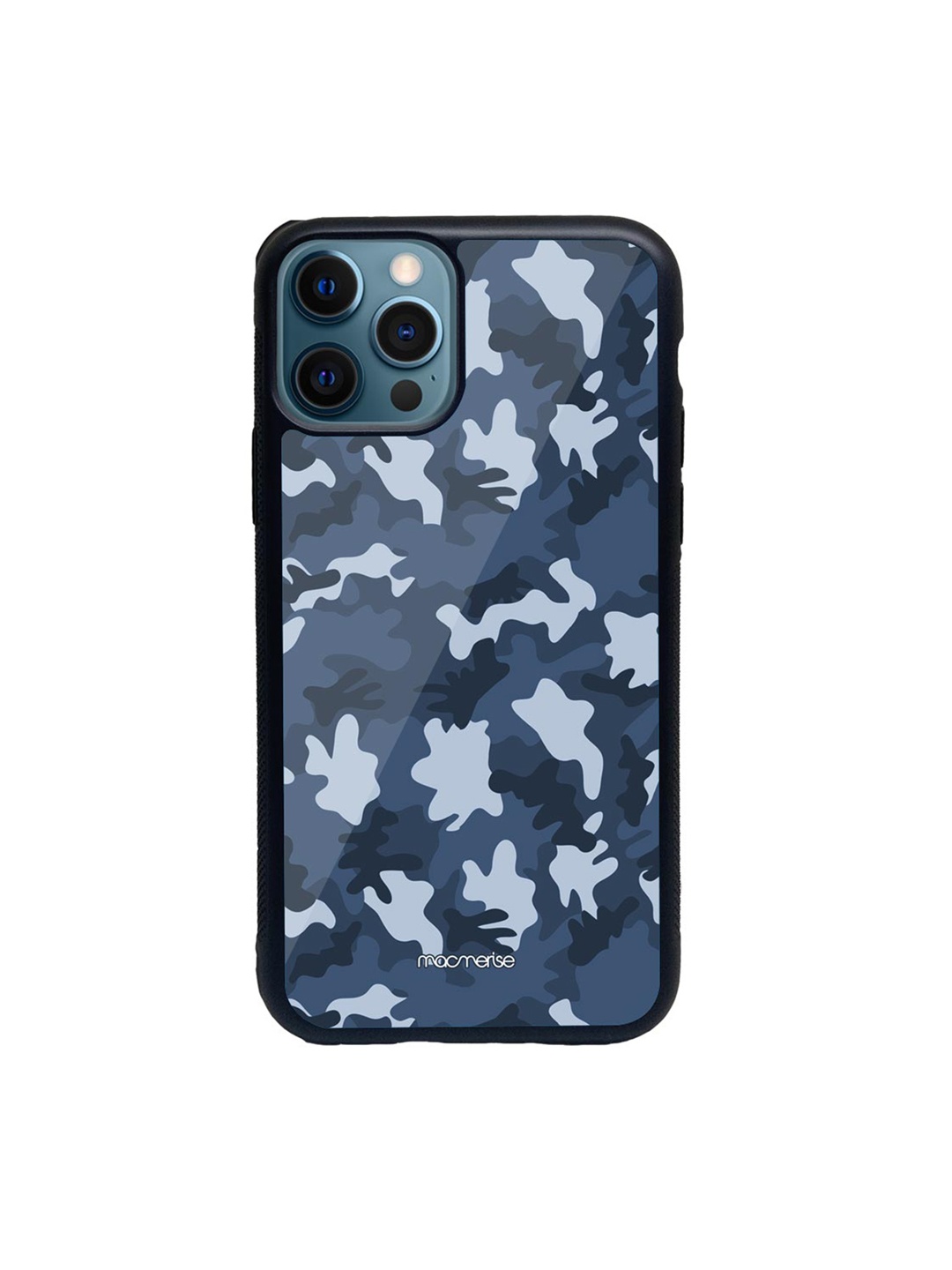 

macmerise Black & Blue Camo Glass iPhone 12 Pro Phone Case