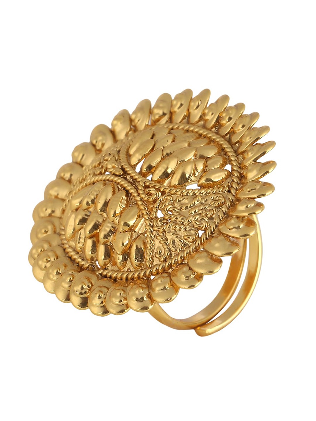 

Adwitiya Collection 24 CT Gold-Plated Adjustable Handcrafted Finger Ring