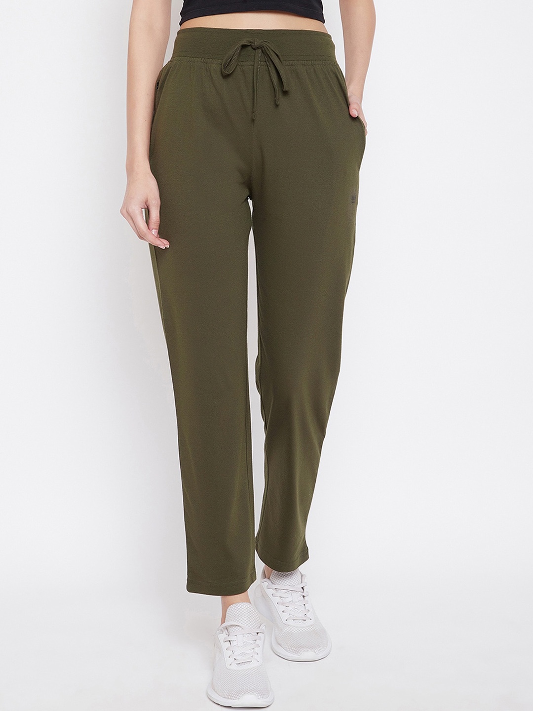 

Okane Women Olive Green Solid Track Pants