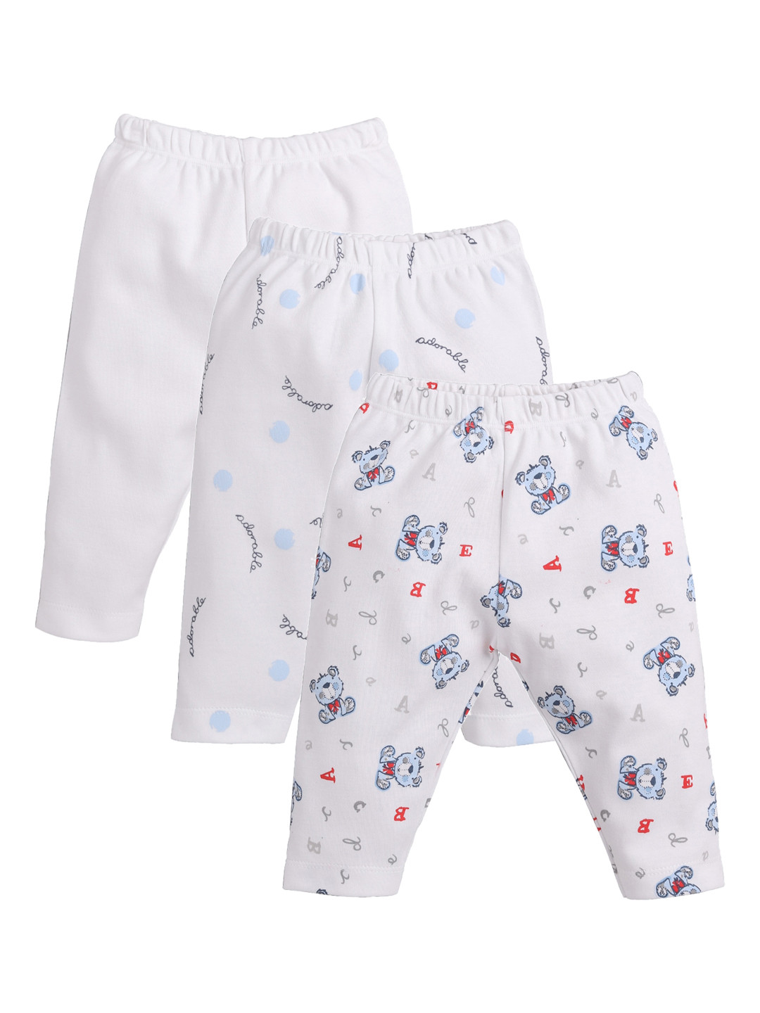 

BABY GO Infant Kids Pack Of 3 Lounge Pants, White