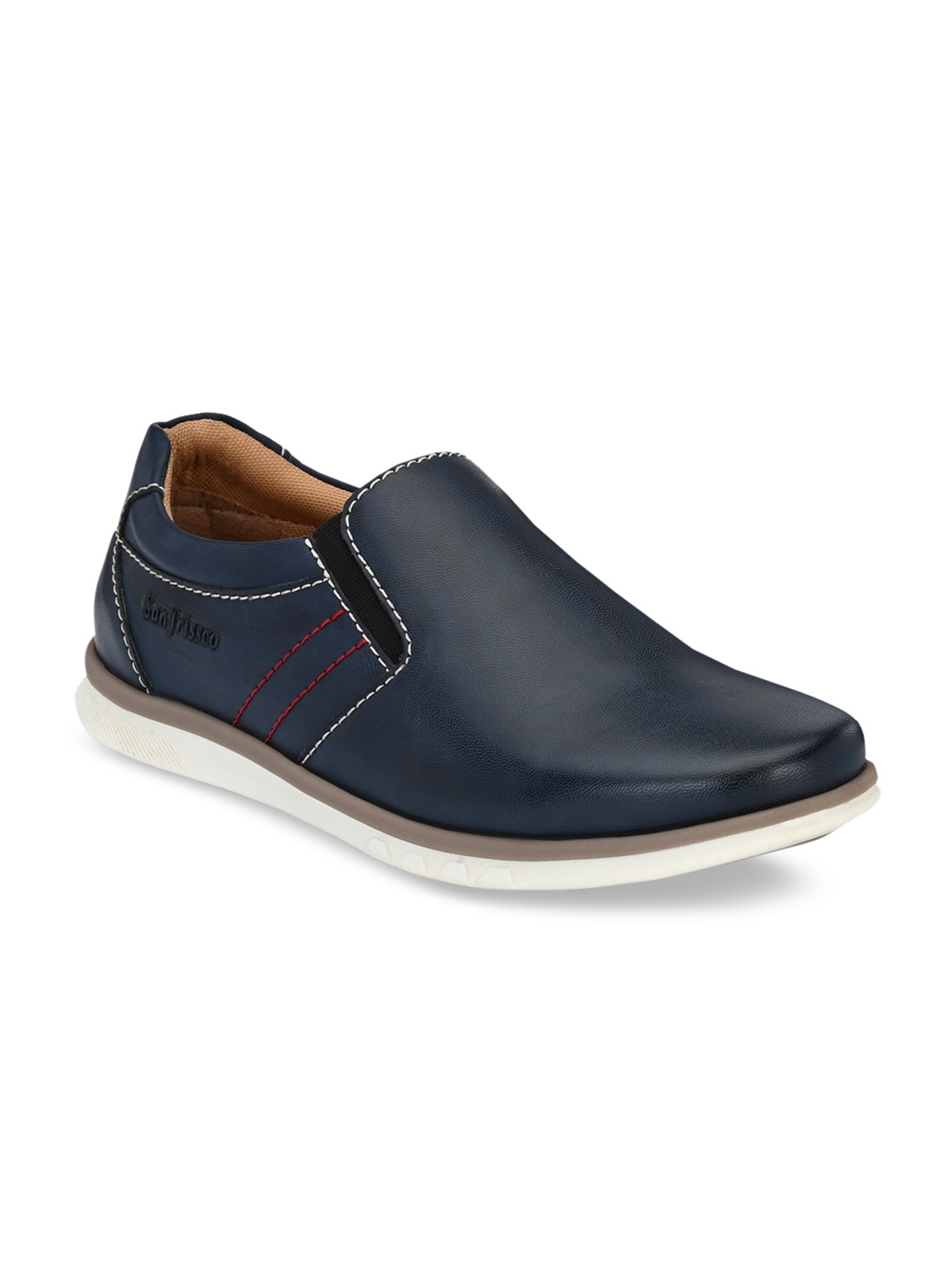 

San Frissco Men Navy Blue Solid Slip-On Sneakers