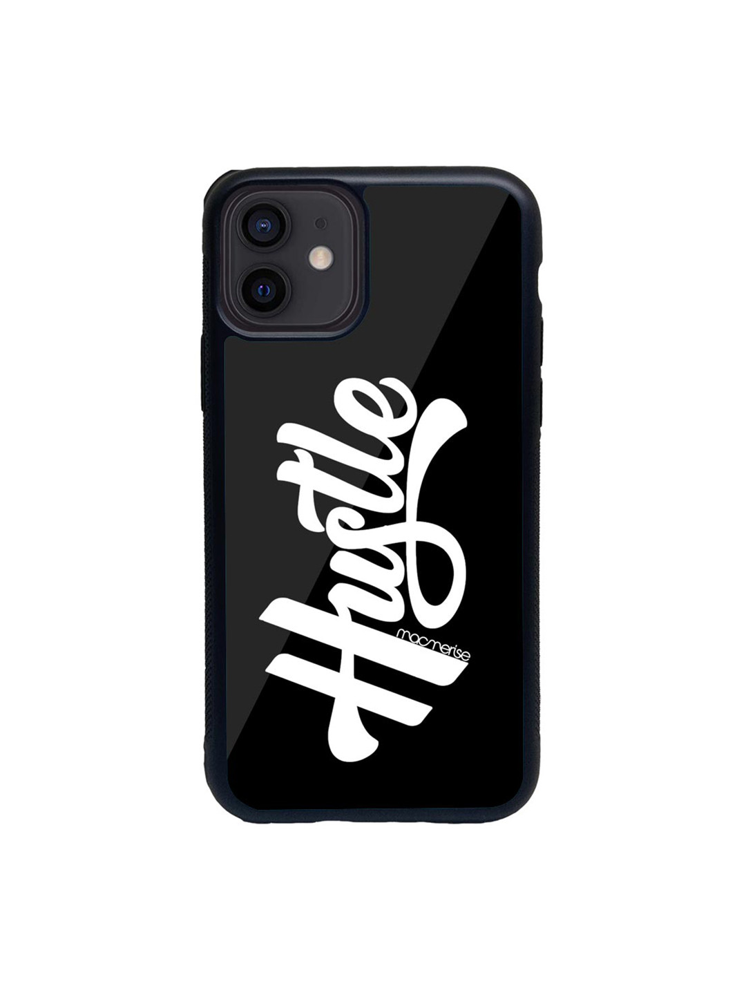 

macmerise Black & White Hustle Printed iPhone 12 Back Case