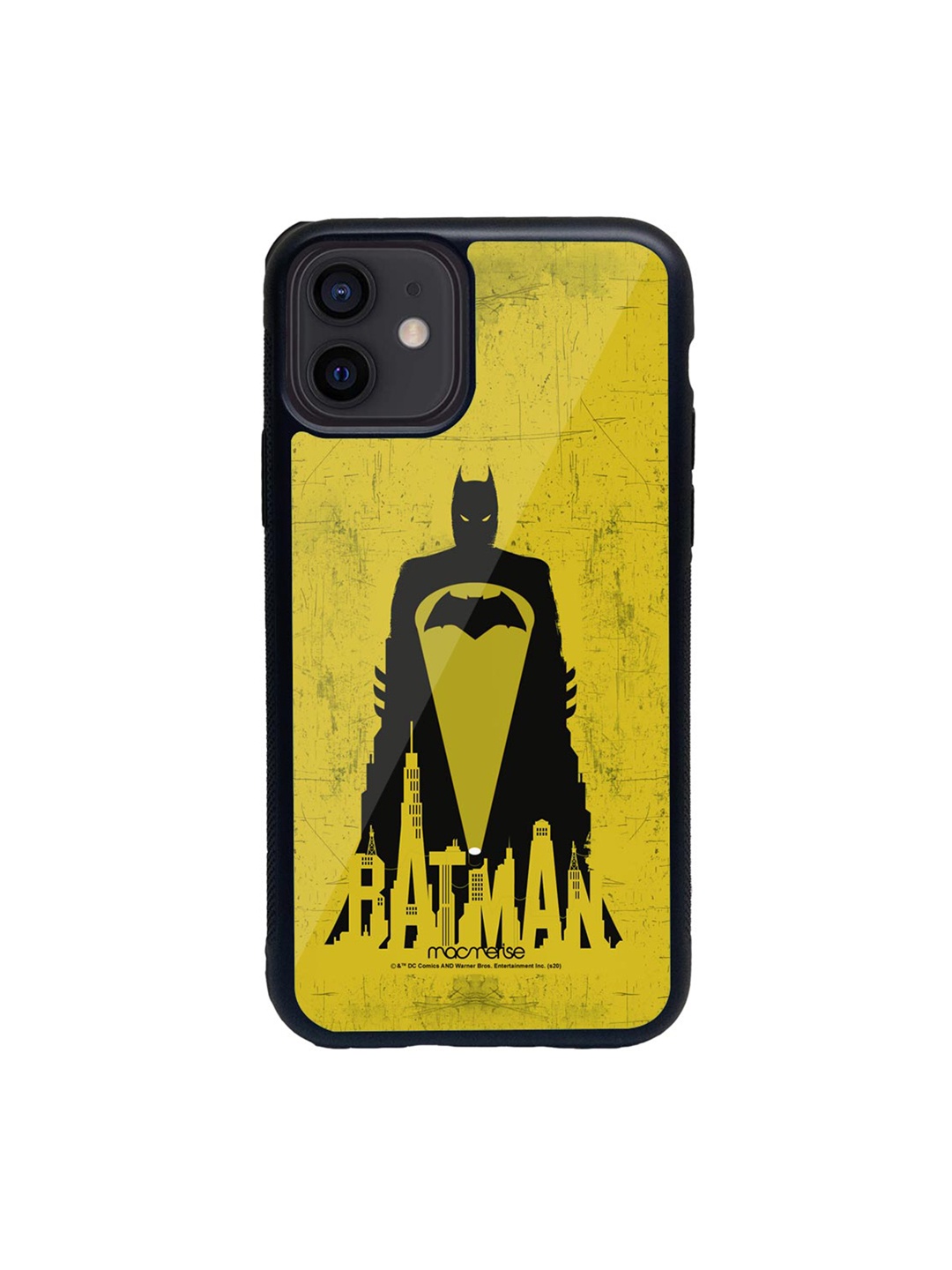 

macmerise Black & Yellow Bat Signal Printed iPhone 12 Back Case
