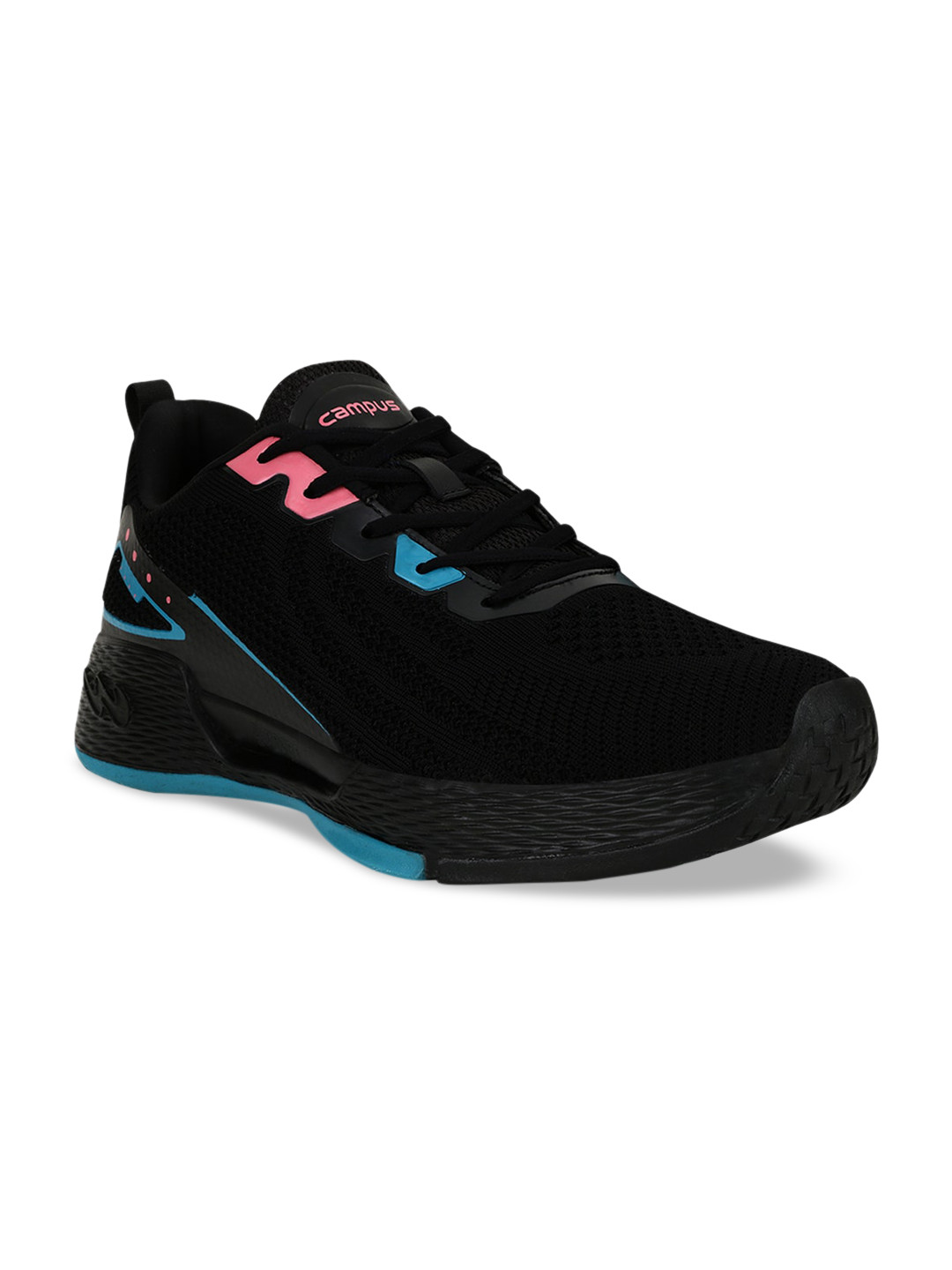 

Campus Men Black Mesh Running Shoes