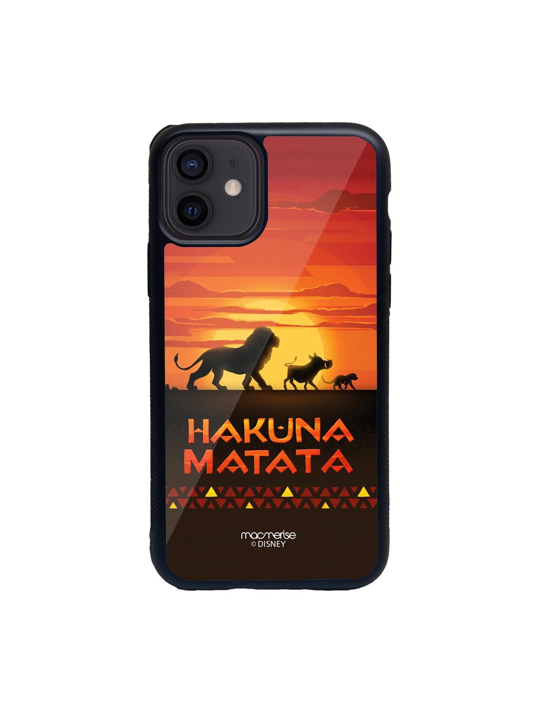 

macmerise Black & Orange Hakuna Matata Printed iPhone 12 Back Case