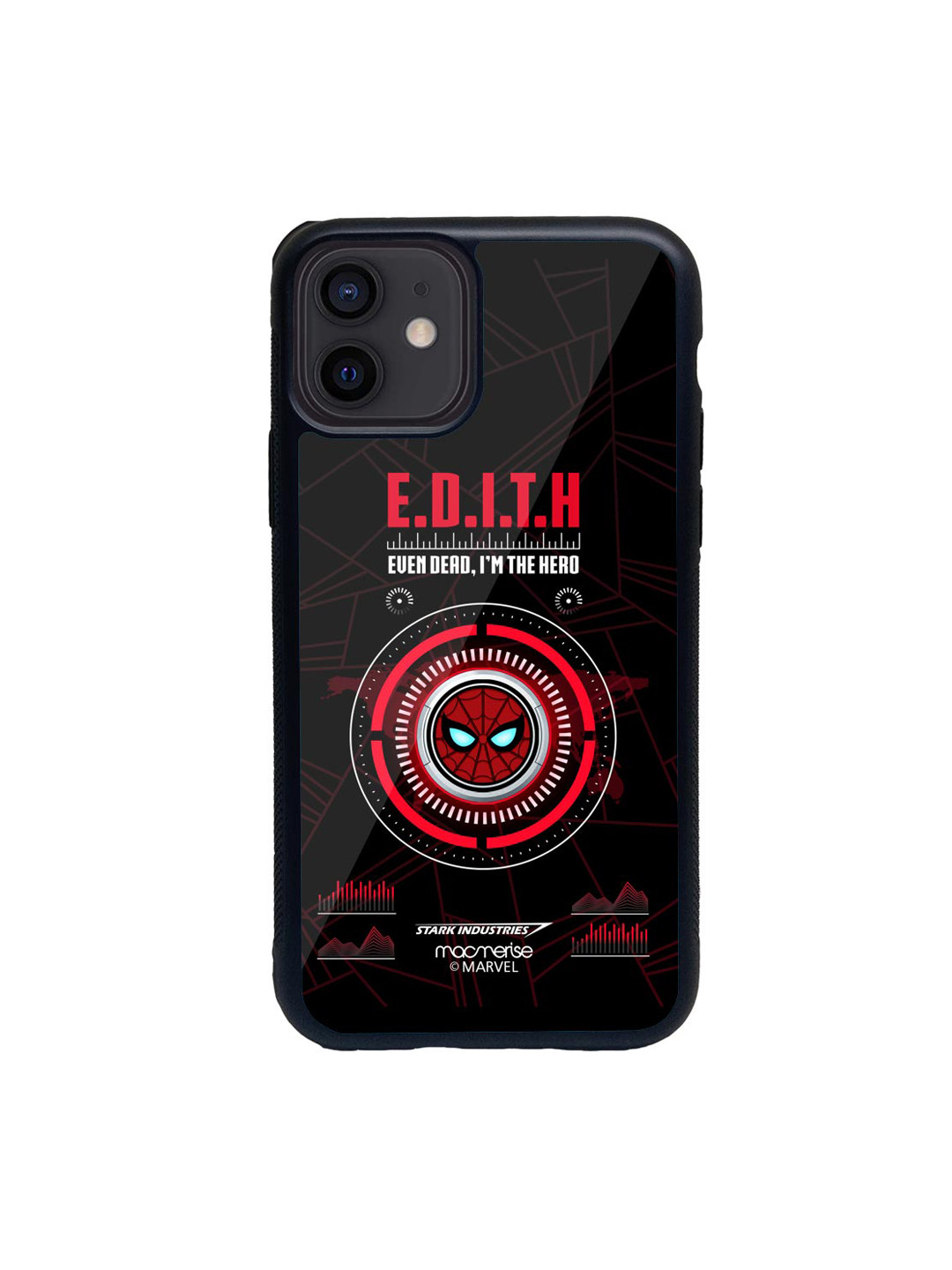 

macmerise Black & Red Hello Edith iPhone 12 Mini Back Case