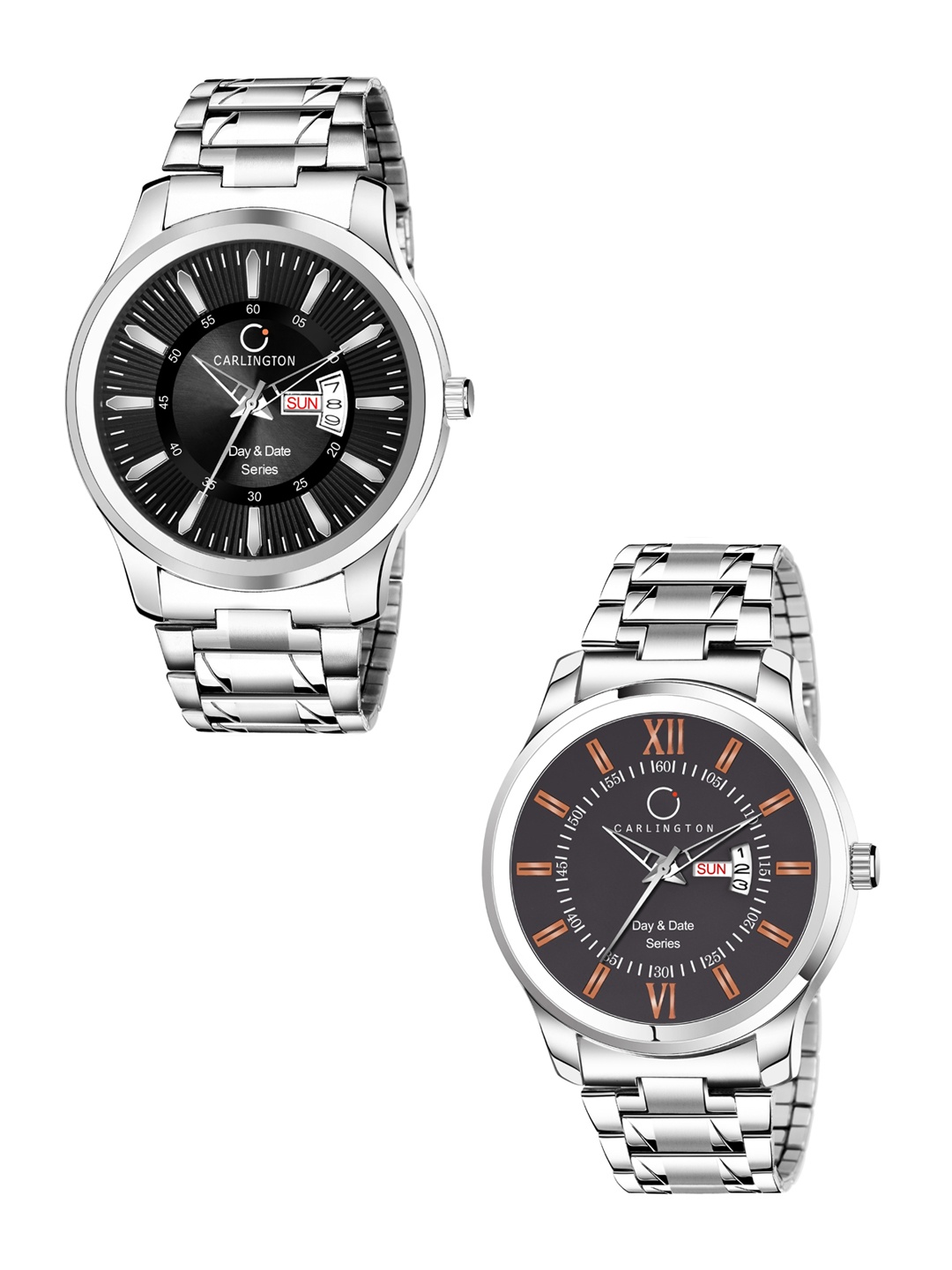 

CARLINGTON Men Combo Of 2 Black & Brown Analogue Watch G01