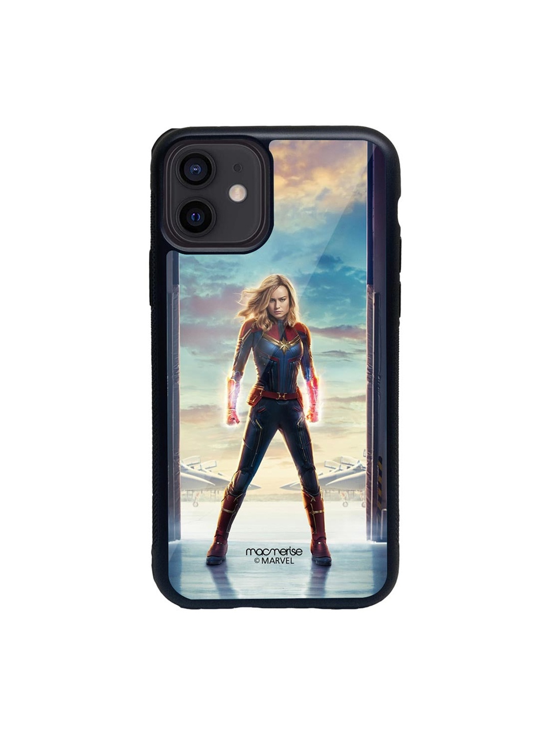 

macmerise Black & Blue Captain Marvel Poster Printed iPhone 12 Back Case