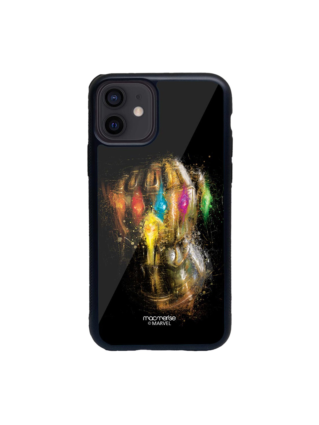 

macmerise Black & Gold-Toned Gauntlet Brushstrokes Printed iPhone 12 Back Case