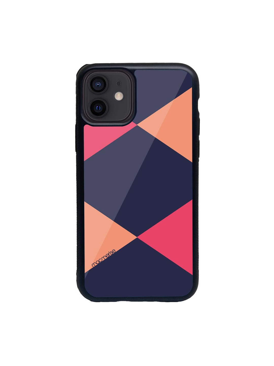 

macmerise Pink & Blue Criss Cross Glass iPhone 12 Mini Phone Case