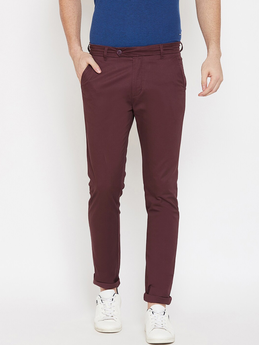 

Crimsoune Club Men Maroon Slim Fit Solid Chinos