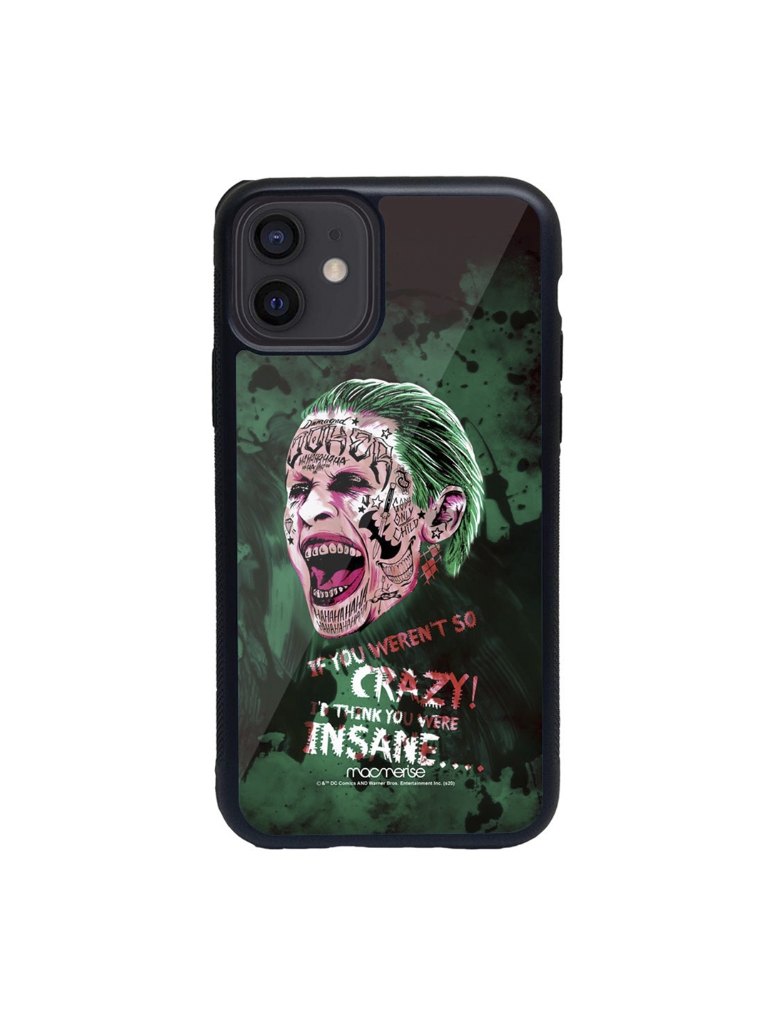 

macmerise Green & Black Crazy Insane Joker Glass iPhone 12 Mini Phone Case