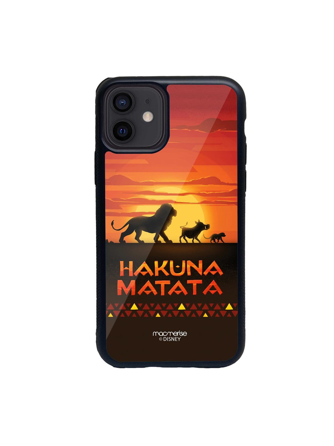 

macmerise Black & Orange Hakuna Matata Printed iPhone 12 Mini Back Case