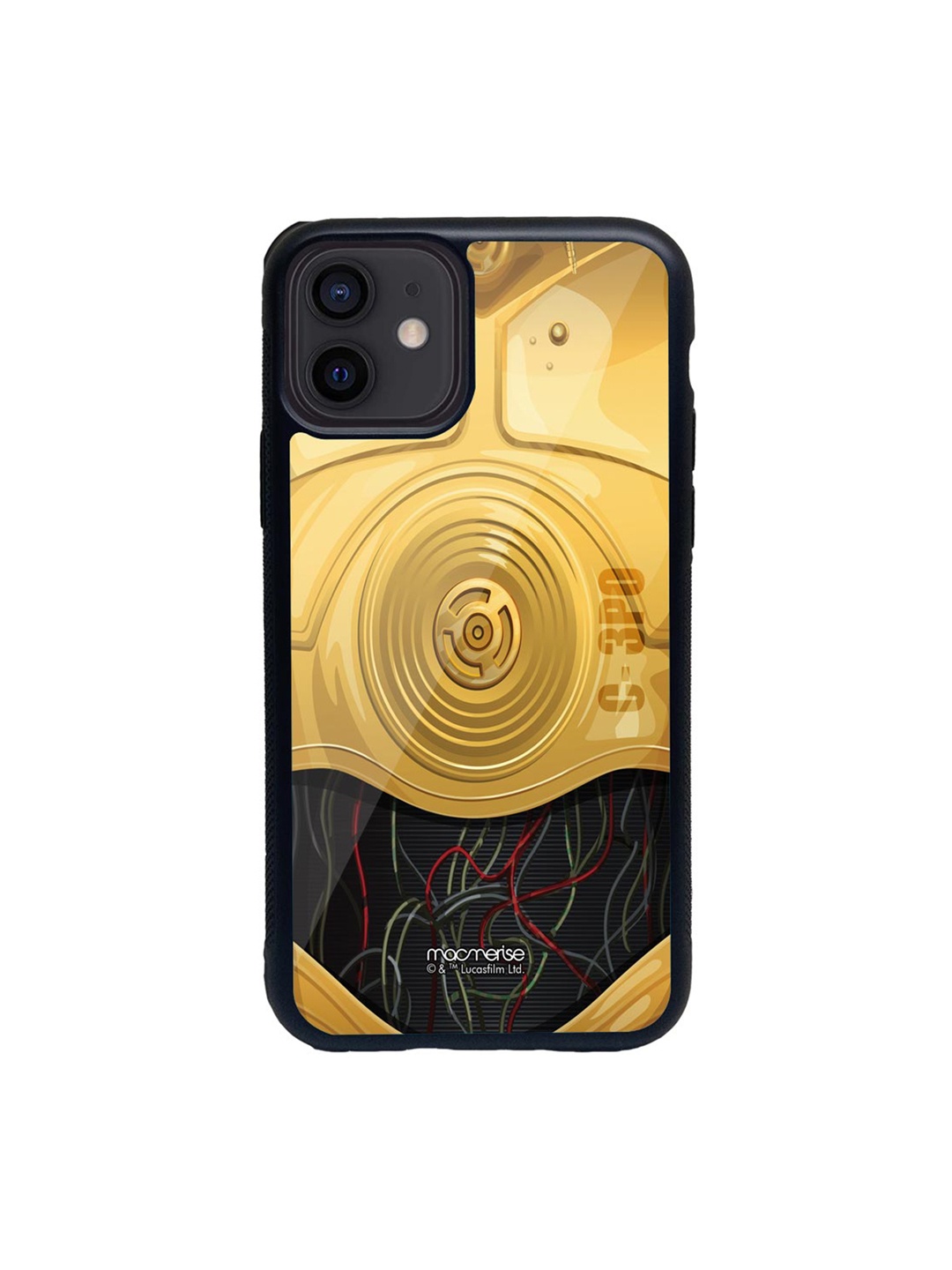 

macmerise Black & Mustard Yellow Attire C3PO Printed iPhone 12 Back Case
