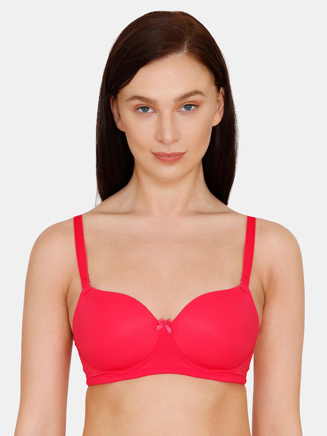 Zivame Red Solid Non-Wired Lightly Padded T-shirt Bra ZI1131CORECPINK