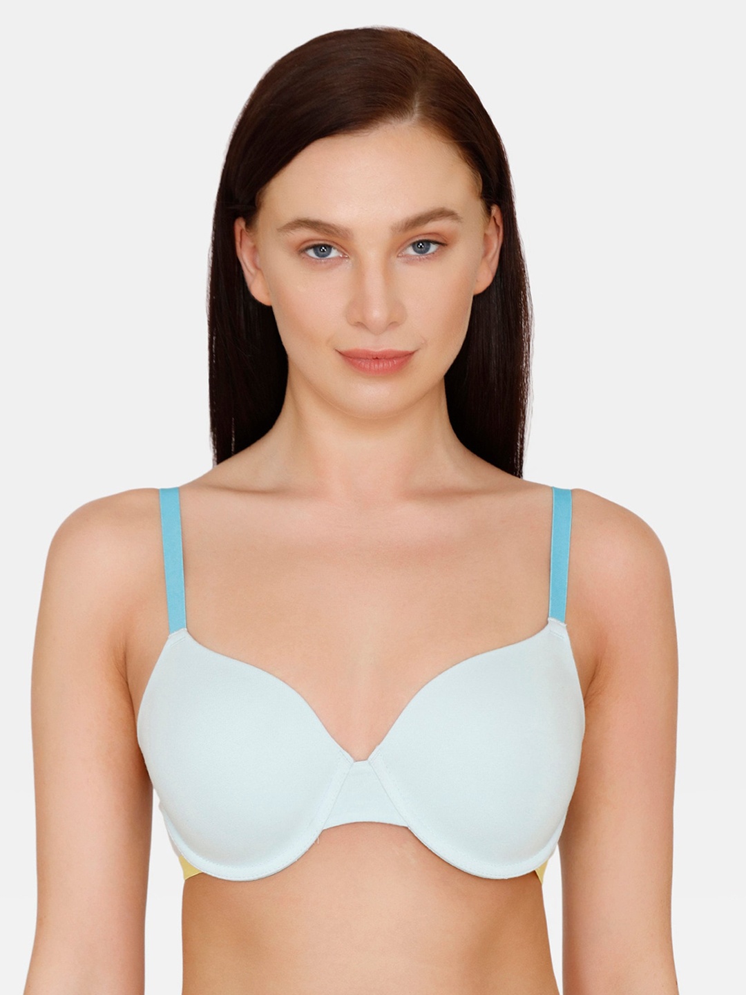 

Zivame Blue Solid Underwired Lightly Padded T-shirt Bra ZI10S3FASHABLUE