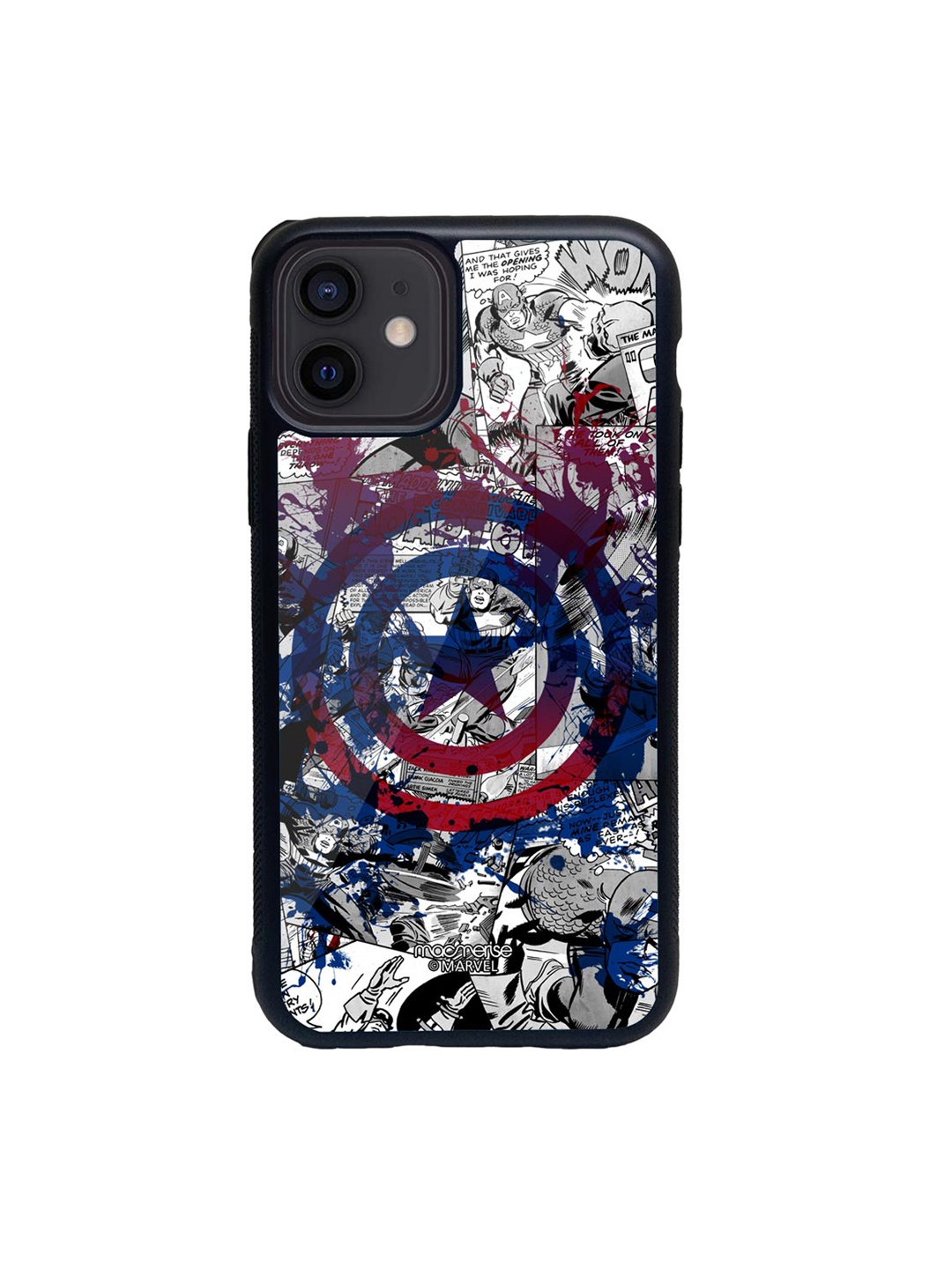 

macmerise Grey & Blue Splash Out Shield Glass iPhone 12 Mini Case