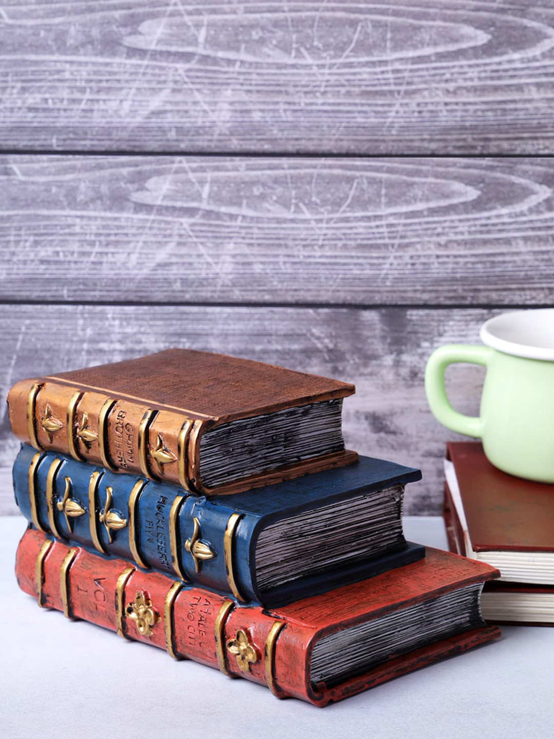

A Vintage Affair- Home Decor Red & Blue Vintage 3-Book Set Tabletop Accent