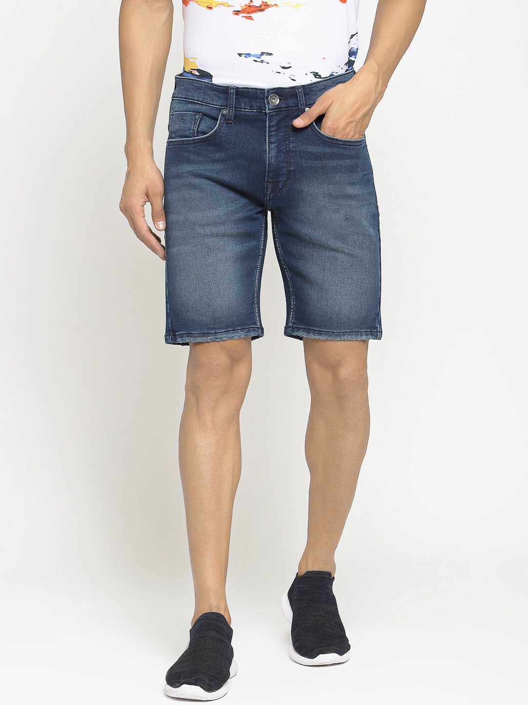 

Pepe Jeans Men Blue Washed Regular Fit Denim Shorts