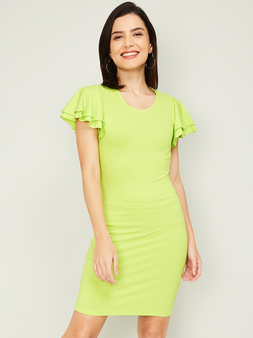 

Ginger by Lifestyle Women Green Solid Bodycon Dress