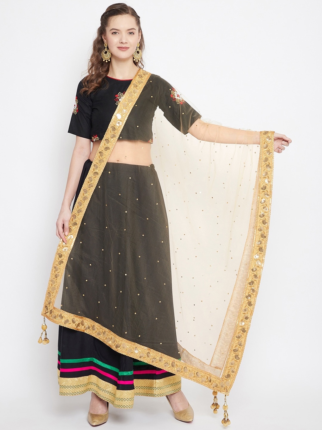 

Clora Creation Gold-Toned Solid Dupatta